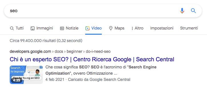 posizionarsi su Google con i video